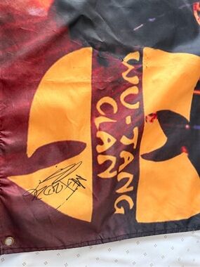 Bold Graphic wutang flag *SIGNED BY METHOD MAN in Yellow, Black and Red